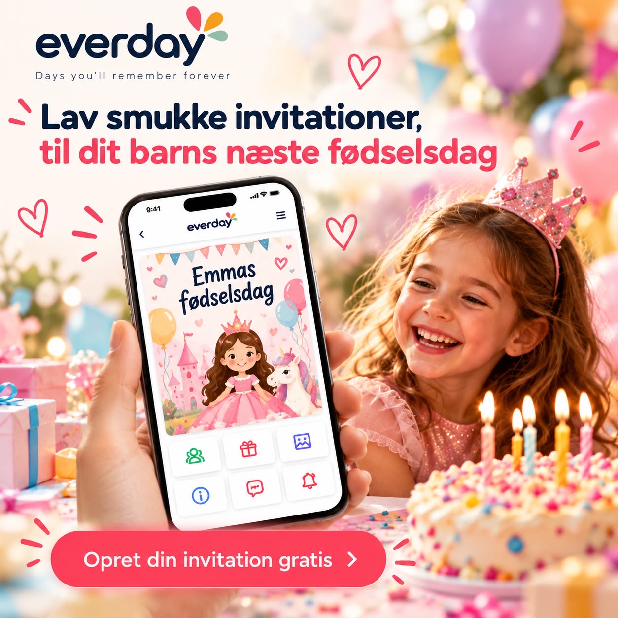 Everday-banner: Skapa vackra barnkalasinbjudningar till ditt barns nästa födelsedag